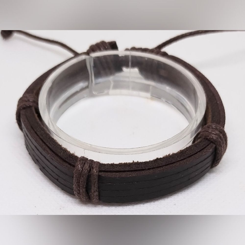 Men's bracelet leather brown new‎ e72